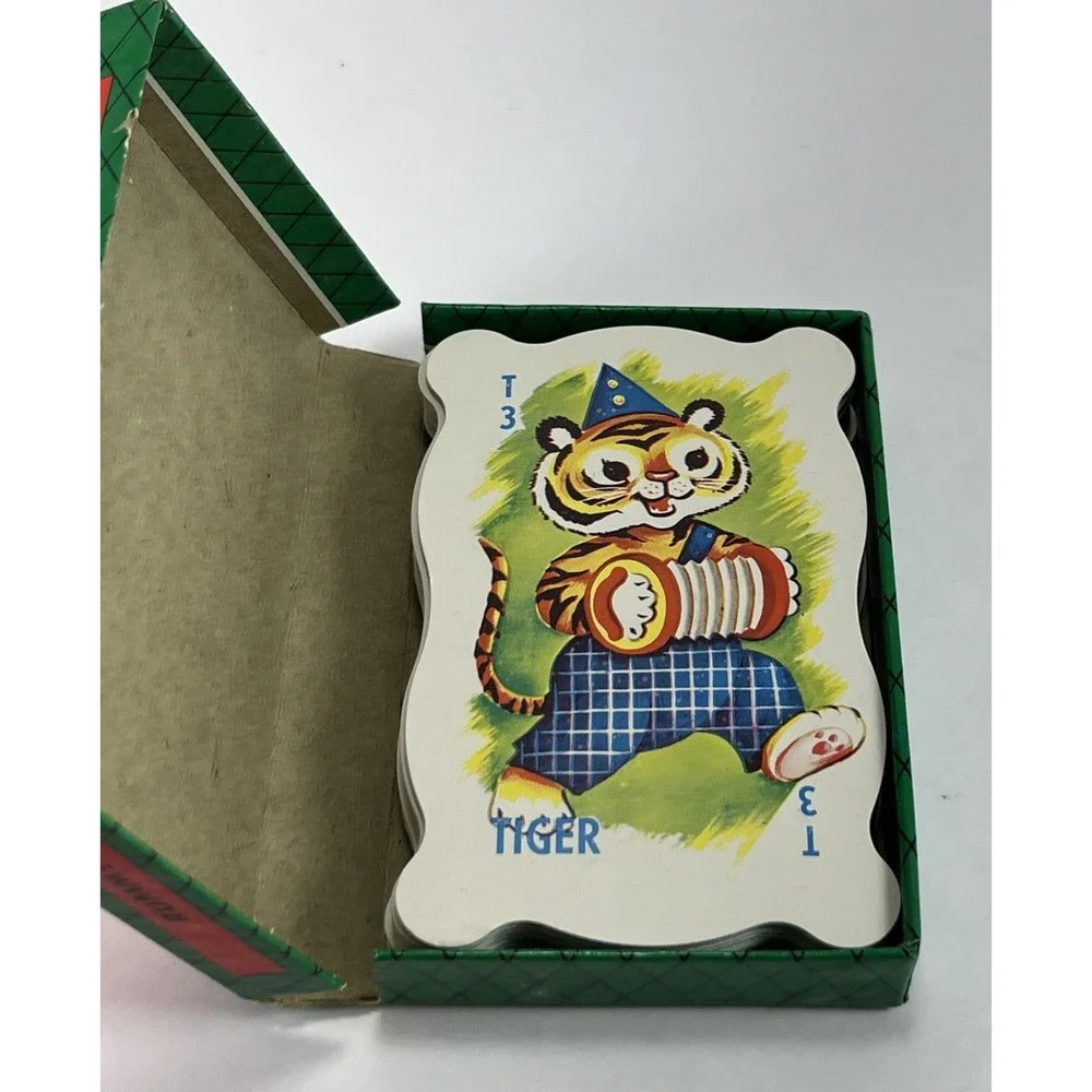 Vintage Animal Rummy Card Game 1950s 1960s Shaped Cards Ages 4 & Up Retro